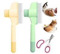 Set di 3 spazzole per la cura dei gatti, pettine autopulente per gatti e forbici per artigli, pratico set di pennelli per la cura del pelo e artigli, spazzola per gatti lunghi e corti