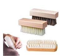 Set di 3 Spazzole per Pulizia Scarpe in Pelle Scamosciata, Nabuk e Liscia, con Spazzola in Plastica, PP e Setole di Crine per Kit Manutenzione Calzatura