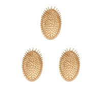 Set di 3 spazzole portatili per massaggio del cuoio capelluto, compatto e alla moda, robusto e durevole, in legno, con cuscino d'aria, pettine per massaggio, spazzola per lo styling dei capelli