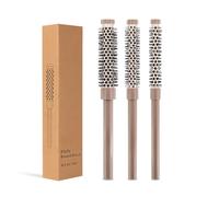 Set di 3 spazzole rotonde per capelli da 3/7 1/2 5/8 pollici con setole naturali morbide | Pettine professionale per asciugacapelli e arricciacapelli per uomo e donna | capelli corti, frangia, attacco