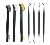 Set di 3 Spazzole Speciali a Doppia Testa Con 4 Ganci per la Pulizia - Filo di Acciaio, Rame e Nylon - Mini Attrezzi per Rimuovere lo Sporco