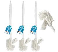 Set di 3 spazzolini per WC in silicone, set di spazzole di ricambio per scopino WC, scopino per bagno, bianco