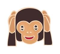 Set di 3 spille con scimmia dei cartoni animati, copertura smaltata per occhi e bocca, spilla in metallo per giacche e zaini, normale, Metallo non prezioso