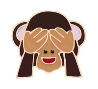 Set di 3 spille con scimmia dei cartoni animati, copertura smaltata per occhi e bocca, spilla in metallo per giacche e zaini, normale, Metallo non prezioso