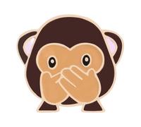 Set di 3 spille con scimmia dei cartoni animati, copertura smaltata per occhi e bocca, spilla in metallo per giacche e zaini, normale, Metallo non prezioso