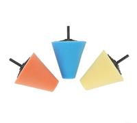 Set di 3 spugne per lucidatura auto per trapano lucidatura per cuscinetti con ruote coniche adatte per lucidare parti metalliche curve automobilistiche