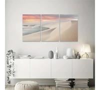 Set di 3 Stampe D'Arte,Quadro Tela Astratto Con Tramonto Sul Deserto e Fiume Poster e Stampa Moderni Immagine Parete Soggiorno Camera Letto Decorazione la Casa-30*40cm/(12*16pollici)Senza cornice