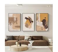 Set di 3 Stampe D'Arte,Stampe su Tela Con Texture Astratta Dipinti Poster Arancioni Quadri Moderni da Parete per Interni Soggiorno Cucina Decorazione Della Casa-30*40cm/(12*16pollici)Senza cornice