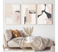 Set di 3 Stampe D'Arte,Stampe su Tela Poster Quadri Quadri Astratti Beige Neri Con Texture In Marmo Moderni Boho per Soggiorno Ufficio Arredamento per la Casa-30*40cm/(12*16pollici)Senza cornice