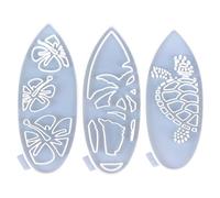 Set di 3 stampi in resina epossidica per decorazioni da parete a forma di tavola da surf, pratici stampi in silicone per lezioni di arte, strumenti per la creazione di gioielli