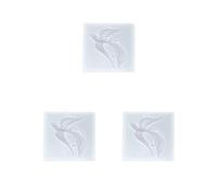 Set di 3 stampi in silicone a forma di fenice con foro in resina per gioielli e ciondoli fai da te