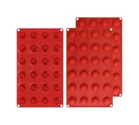 Set di 3 Stampi in Silicone a Mezza Sfera da 24 Cavità Ciascuno, per Cioccolatini, Bombe di Cioccolato Caldo, Torte, Gelatine, Budini, Mousse, Bomba Gelato, Fondente, Caramelle, Biscotti