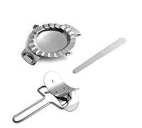 Set di 3 stampi per ravioli in acciaio inox, colore argento, taglie S e L. Ideali per preparare ravioli, torte salate, ravioli e gyoza fatti in casa.