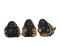Set di 3 Statuette del Buddha Sorridente Feng Shui, Ornamenti della Felicità fortunata, Statuette del Dio della ricchezza, sculture, Decorazioni per la casa, Set