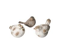 Set di 3 statuine decorative da giardino Elemento decorativo Uccelli in MgO beig