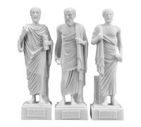 Set di 3 statuine di Socrate Aristotele Sofocle, filosofi greci, in alabastro, piccole