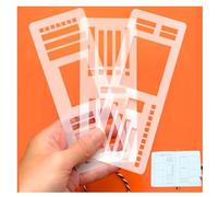 Set di 3 stencil flessibili fatti a mano, per agenda, strumenti da disegno, riutilizzabili, per diari, liste di controllo, caselle, linee e pianificazione quotidiana (C)