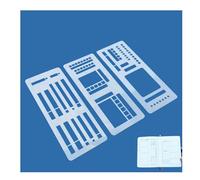 Set di 3 stencil flessibili fatti a mano, per agenda, strumenti da disegno, riutilizzabili, per diari, liste di controllo, caselle, linee e pianificazione quotidiana (A)