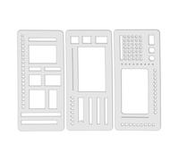 Set di 3 stencil per diari - stencil per planner tracker per quaderni con griglia a punti con distanza di 5 mm tra i punti - stencil fai da te per liste di controllo (C)