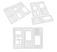 Set di 3 stencil per diari - stencil per planner tracker per quaderni con griglia a punti con distanza di 5 mm tra i punti - stencil fai da te per liste di controllo (A+B+C)