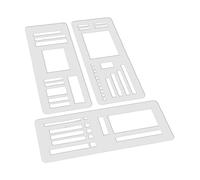 Set di 3 stencil per diari - stencil per planner tracker per quaderni con griglia a punti con distanza di 5 mm tra i punti - stencil fai da te per liste di controllo (A)