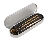 Set di 3 strumenti per sollevamento ciglia, pinzette a specchio separatore per ciglia in acciaio inossidabile, kit di estensione ciglia professionale con specchio lunare e scatola (Oro)