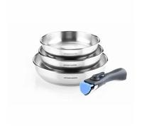 Set di 3 stufe 20-24-26 cm Arthur Martin AM1410 - Acciaio inossidabile - Manico rimovibile - Tutte le luci inclusa linduzione