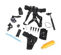Set di 3 supporti per action cam: pettorale, asta per selfie, tazza di assorbimento per sport finitura, struttura di montaggio per fotocamere sportive, con fascia toracica, bastone per autoritratti