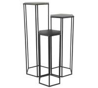 Set di 3 supporti per fiori in metallo nero