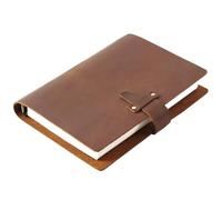 Set di 3 taccuini con anelli dal design vintage, diario formato A5, raccoglitore in ottone, quaderno for schizzi, agenda, cancelleria(Brown)