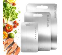 Set di 3 Taglieri Cucina in Titanio - Titanio Puro, Antibatterico e Lavabile in Lavastoviglie - Tagliere Salva-Lama Alternativa a Legno e Acciaio Inox - Per Carne, Frutta e Verdure