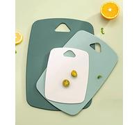 Set di 3 taglieri da cucina in plastica, spessi taglieri per carne, verdura, frutta, con manico facile da impugnare, lavabili in lavastoviglie (verde, 3 pezzi)