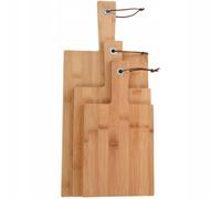 Set di 3 taglieri in bambù naturale, di varie dimensioni (30-45 cm).
