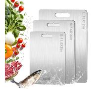 Set di 3 taglieri in titanio puro al 100% per cucina, 2025, taglieri a doppia faccia per uso alimentare per tagliare carne, verdura e frutta