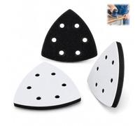 Set di 3 tamponi con interfaccia levigatrice triangolare, 90 x 90 x 90 mm, 6 fori, piastra levigatrice Delta cuscino auto aggrappante in schiuma morbida, protezione per Delta compatibile con utensili