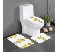 Set di 3 tappeti da bagno 61 x 40,6 cm HJFCZH Dinosaur Fruit Manor stampati antiscivolo tappetini per WC, Vanity & coperchio coperchio, facile da pulire