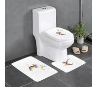 Set di 3 tappeti da bagno 61 x 40,6 cm WHJSHOP Graffitied Rat stampe antiscivolo tappetini per WC, Vanity & coperchio coperchio, facile da pulire