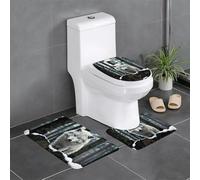 Set di 3 tappeti da bagno 61 x 40,6 cm WHJSSF A Lone Wolf antiscivolo per WC, Vanity e copricoperchio, facili da pulire