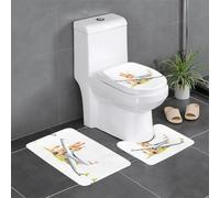 Set di 3 tappeti da bagno 61 x 40,6 cm WHJSSF Airplane in The Castle, antiscivolo, per WC, Vanity e copertura, facili da pulire