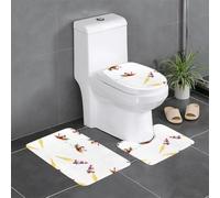 Set di 3 tappeti da bagno 61 x 40,6 cm WHJSSF Babbo Natale su un razzo stampe facili da pulire, assorbenti e durevoli