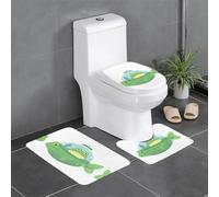 Set di 3 tappeti da bagno 61 x 40,6 cm WHJSSF Little Frog in The Submarine stampe facili da pulire, assorbenti e durevoli