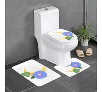 Set di 3 tappeti da bagno 61 x 40,6 cm WHJSSF Morning Glory on The Moon con stampa antiscivolo per WC, toeletta e copertura, facili da pulire