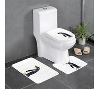 Set di 3 tappeti da bagno 61 x 40,6 cm WHJSSF Penguin guardando le stelle stampe facili da pulire, assorbenti e durevoli