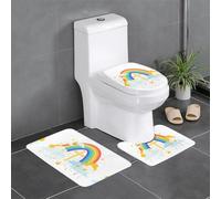 Set di 3 tappeti da bagno 61 x 40,6 cm WHJSSF Rainbow After The Rain Stampe facili da pulire, assorbenti e durevoli