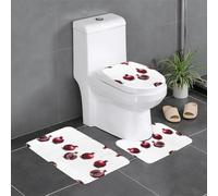 Set di 3 tappeti da bagno 61 x 40,6 cm WHJSSF Ruby-Like Pomegranate Stampe facili da pulire, assorbenti e durevoli