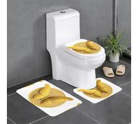 Set di 3 tappeti da bagno 61 x 40,6 cm YYHWHJDE farfalla su moneta d'oro tappetini antiscivolo per WC, toeletta e copertura, facile da pulire
