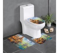 Set di 3 tappeti da bagno 61 x 40,6 cm YYHWHJDE Monkey on The Reef, antiscivolo, per WC, toeletta e copertura, facili da pulire