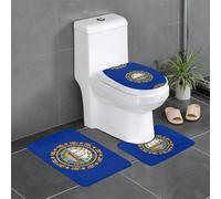 Set di 3 tappeti da bagno con bandiera del New Hampshire, antiscivolo, assorbenti, spessi e comodi, per casa, spa e hotel.