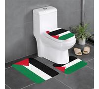 Set di 3 tappeti da bagno con bandiera dello Stato di Palestina, antiscivolo, assorbenti, spessi e comodi per casa, spa e hotel.