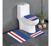 Set di 3 tappeti da bagno con bandiera di Capo Verde, antiscivolo, assorbenti, spessi e comodi per casa, spa e hotel